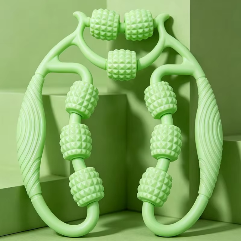 Masseur de jambes à 9 roues 360° °   Outil de massage enveloppant pour la relaxation des muscles des jambes, des bras et des cuisses, yoga, fitness, amincissement