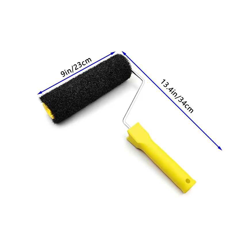 Brosse à rouleau en Fiber noire de 9 pouces pour Application de mastic