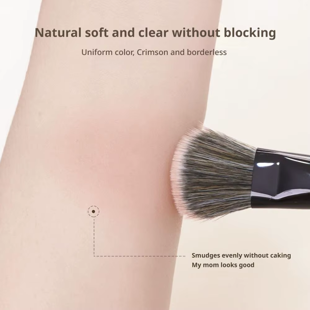 Pinceau à blush incliné pour poudre, crème et liquide – Pinceau plat et précis pour le maquillage – Outils de maquillage