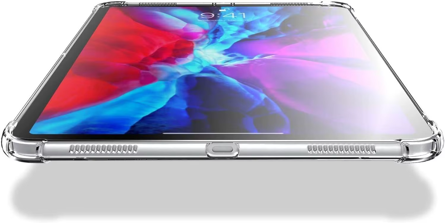 Étui transparent pour iPad Pro 11 pouces (2022/2021/2020/2018) transparent, antichoc, ultra fin, absorbant les chocs, coque arrière flexible en TPU
