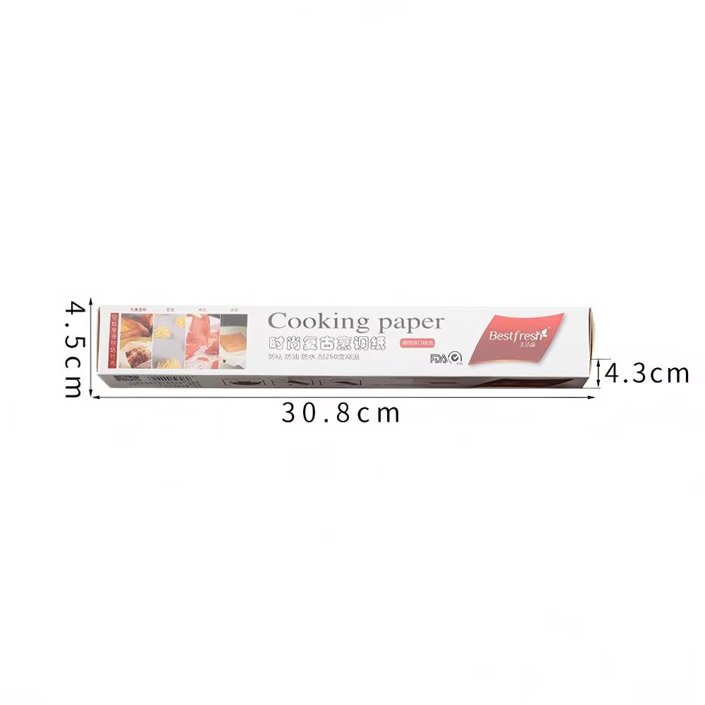 1 ensemble de papier parchemin de cuisson, rouleau de 5m, papier de cuisson antiadhésif, conception d'impression de journaux, papier d'emballage alimentaire pour la cuisson du pain de biscuits