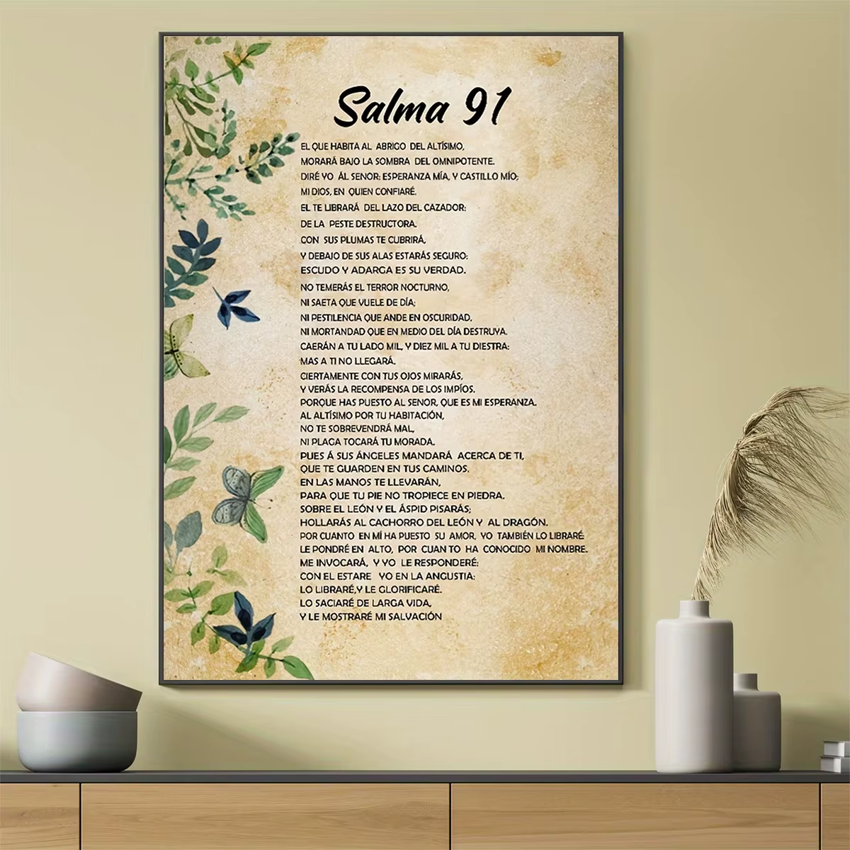 Impression sur toile de poème biblique espagnol moderne