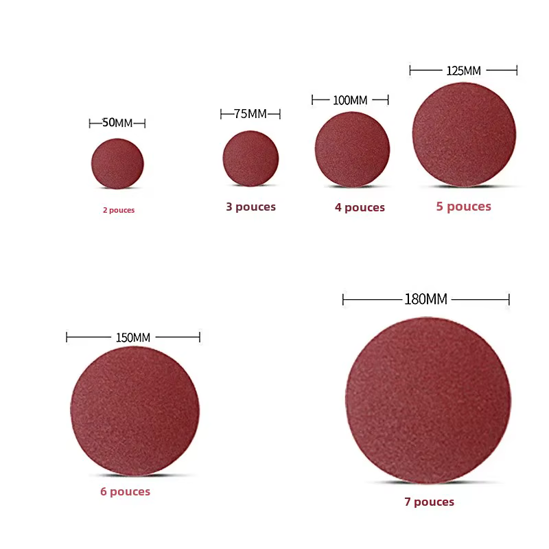 10/20/50 pièces disques abrasifs 2/3/4/5/6/7 pouces crochet et boucle 40-2000 grains papier de verre pour ponceuse orbitale aléatoire polissage du bois
