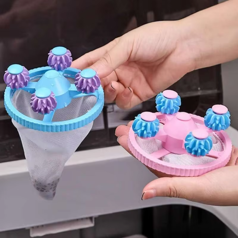 Sac filtrant pour Machine à laver, filet réutilisable, boule à linge flottante, attrape-peluches, poils d'animaux, élimine la collecte de saleté, rouleau dépoussiérage