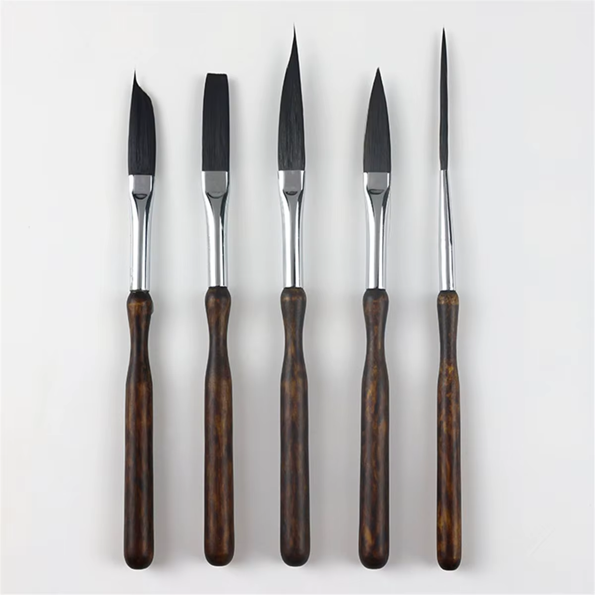 Ensemble de 5 pinceaux à rayures pour l'art professionnel et la précision