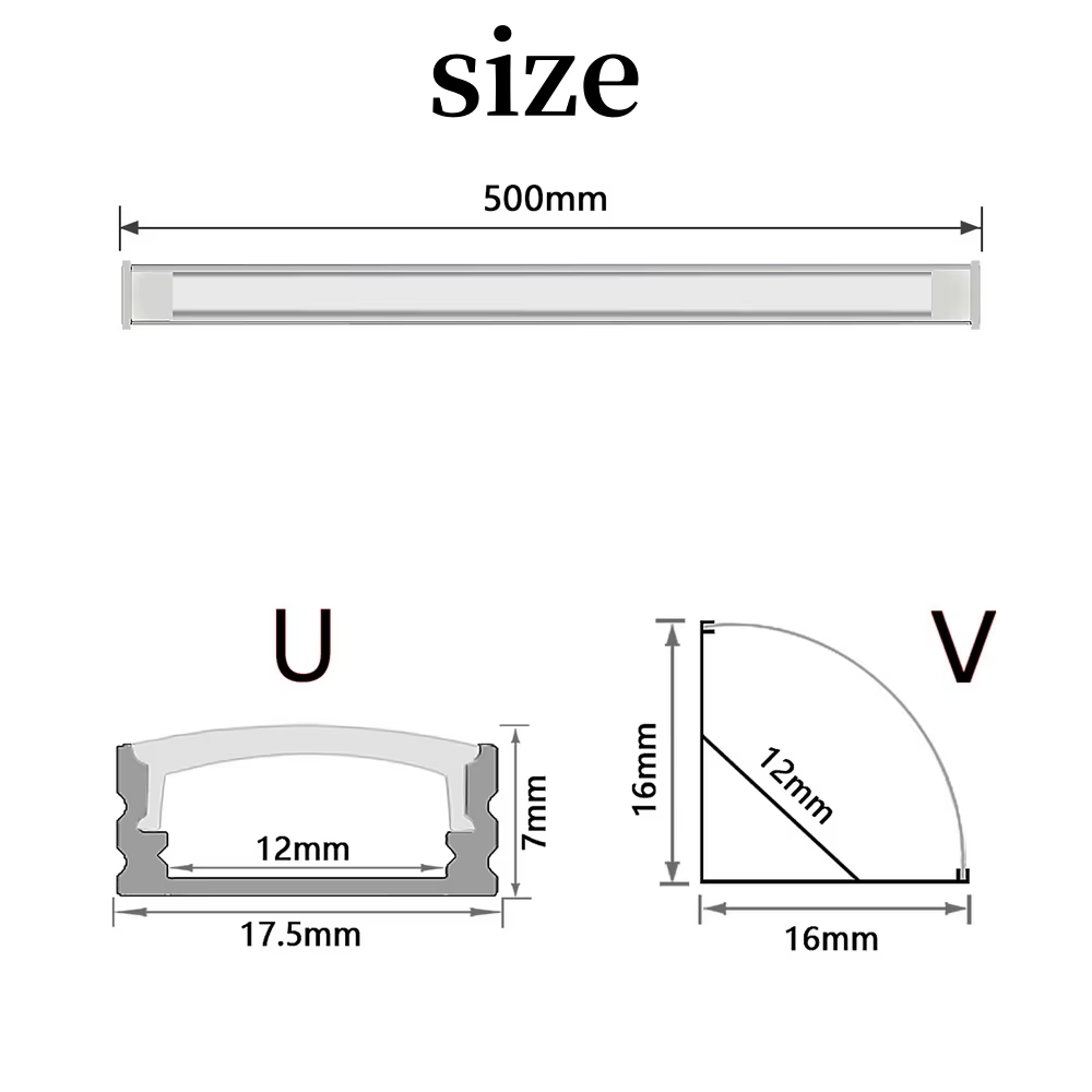 Profilé en aluminium pour bande LED encastrée
