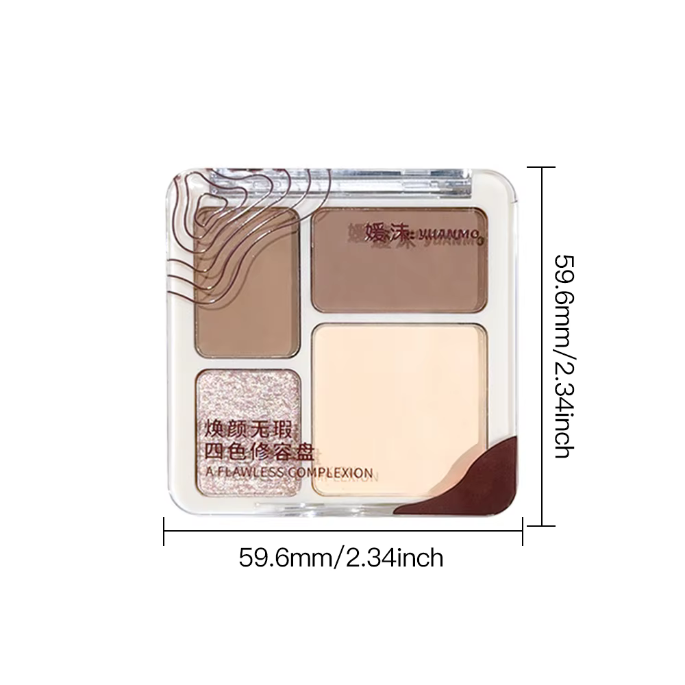 La palette de contouring quatre couleurs est mate et longue tenue