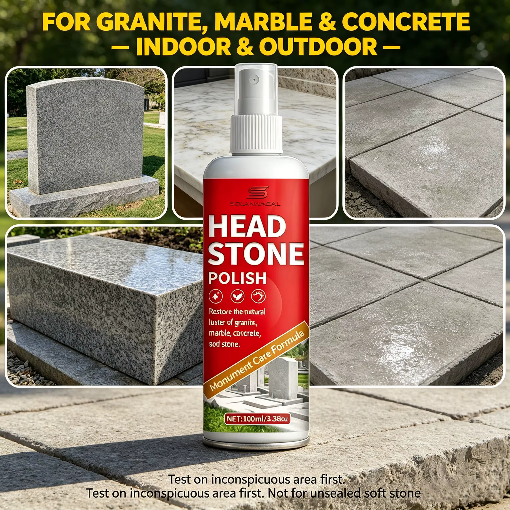 Spray de polissage pour pierres tombales