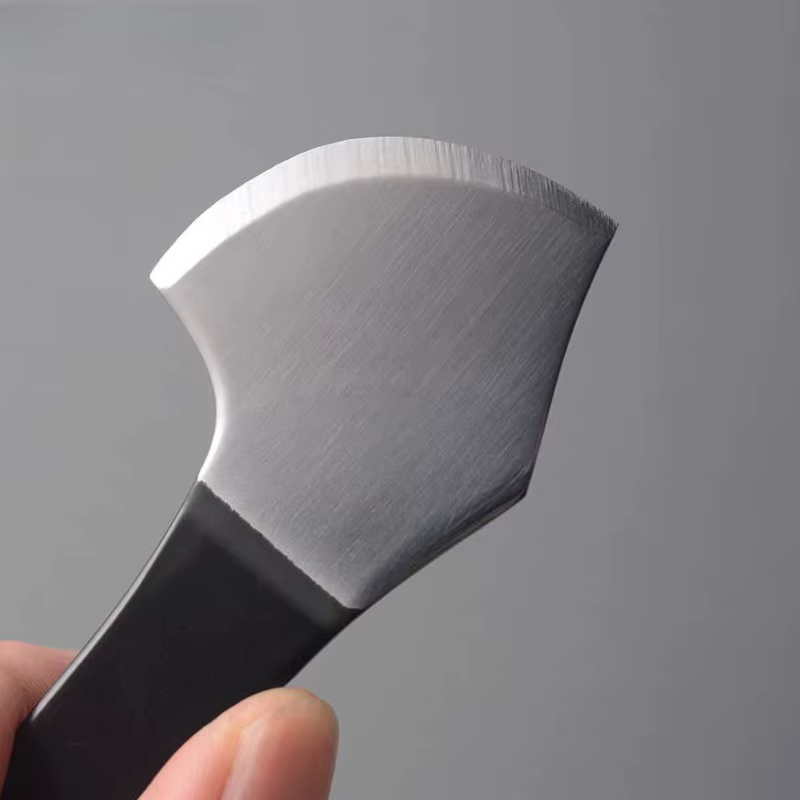 Couteau à découper le cuir, manche en bois de 150mm, outil d'artisanat du cuir en acier inoxydable pour bricolage, coupe, amincissement, biseauté, amateur débutant