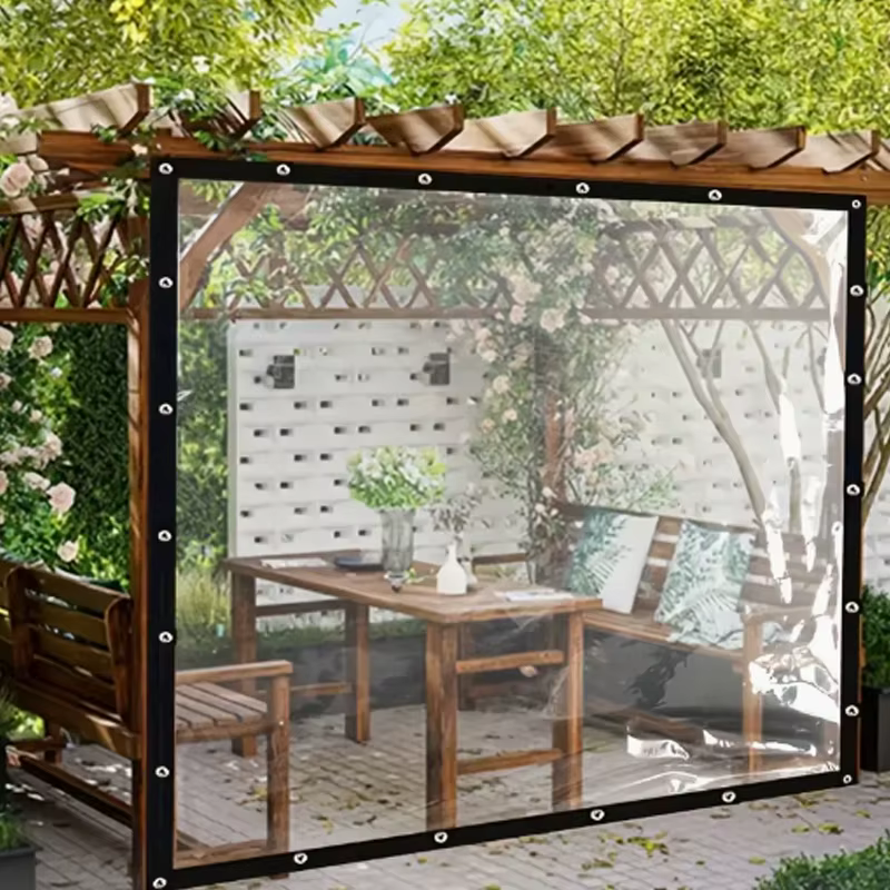 Bâche transparente et fermée en PVC