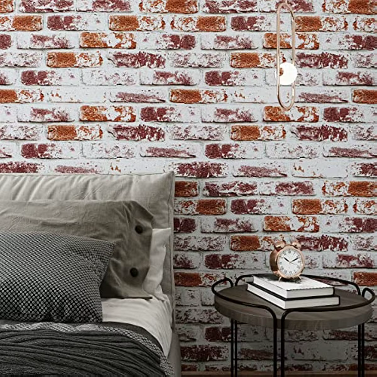Papier peint rustique peint en brique rouge