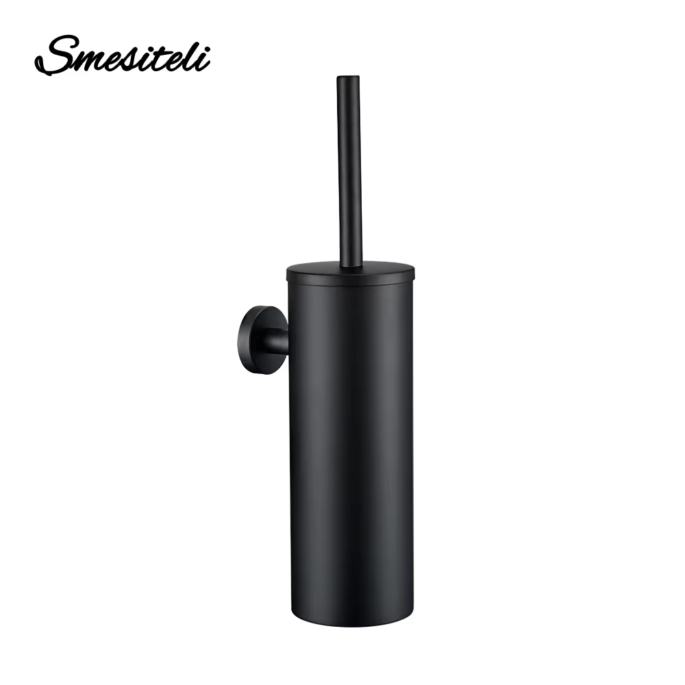 Porte-brosse mural en acier inoxydable 304, noir, pour salle de bain, Style moderne, matériau sans nettoyage de toilettes mortes