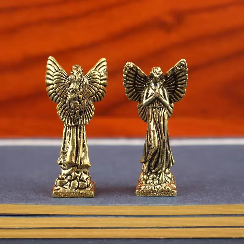 Statue de cupidon dieu de l'amour, petits ornements, Figurines d'ange gardien en laiton, décorations de bureau, accessoires de décoration pour la maison