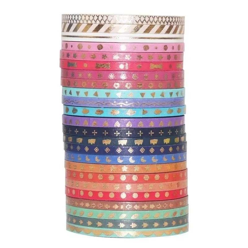 24 rouleaux de ruban adhésif Washi à motif de paillettes