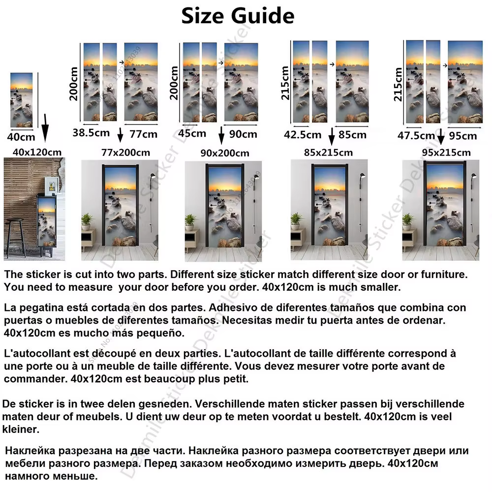 Autocollant de portes en bois d'imitation