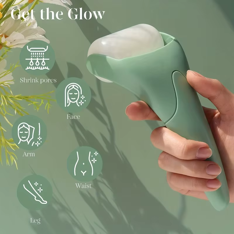 Grand rouleau de glace/masseur outil de beauté de refroidissement du visage, rouleau de glace pour le visage et les yeux, Athome Spa, Routine de soins de la peau, masseur portatif