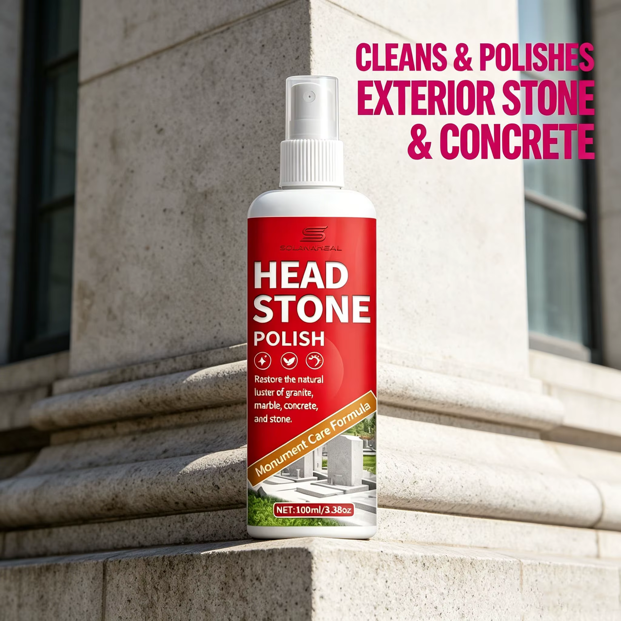 Spray de polissage pour pierres tombales