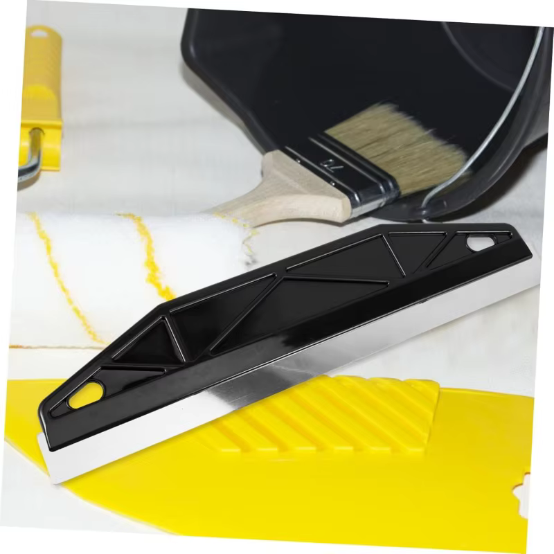 Bouclier de peinture jaune professionnel de 12 pouces : poignée ergonomique pour une coupe et un bordage de précision. Durable pour un usage domestique et commercial.
