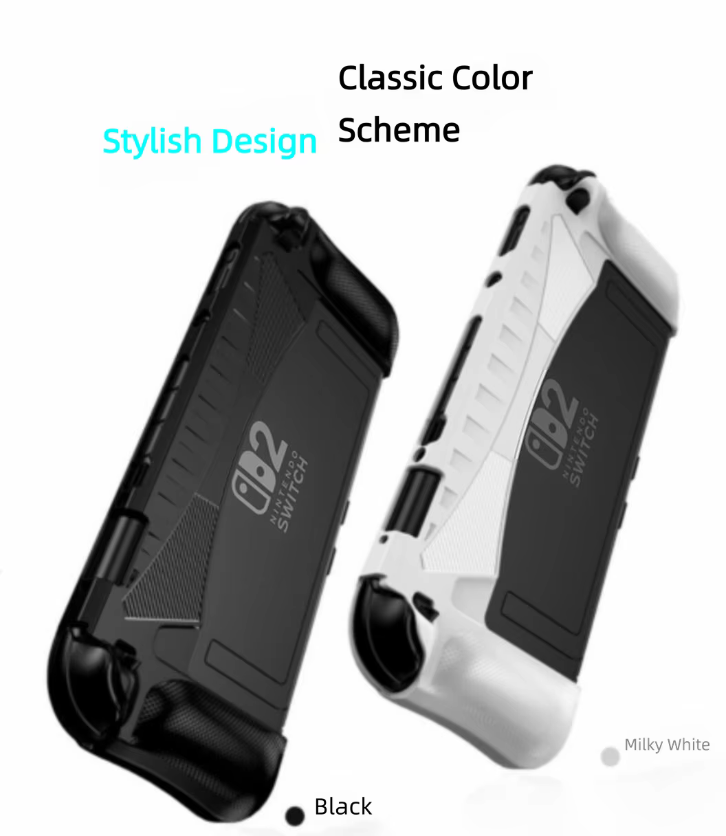 Étui de protection amélioré pour Switch 2, coque ergonomique en TPU avec poignée confortable, compatible avec la station d'accueil pour Switch 2