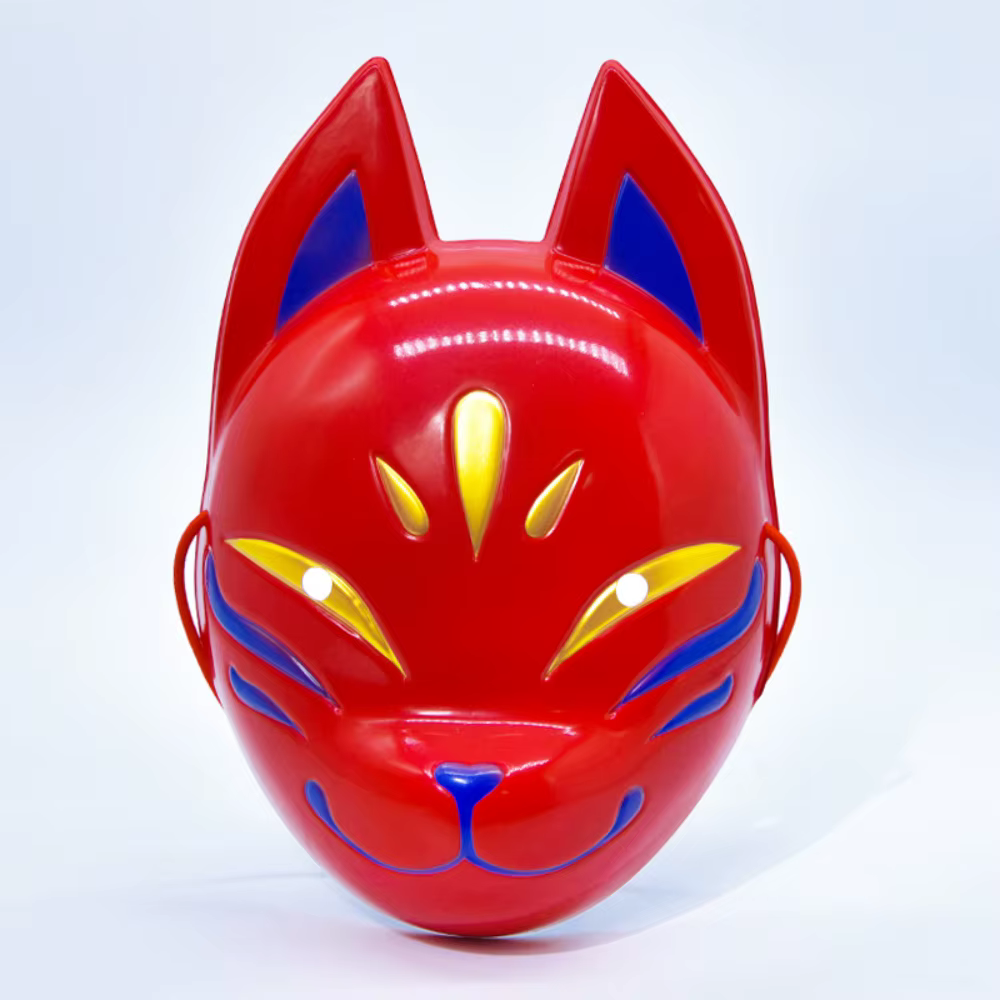 Masque facial de renard léger, couverture faciale d'animal de Cosplay, accessoire pour cheveux, Costume de mascarade, couverture faciale pour accessoires de fête d'halloween