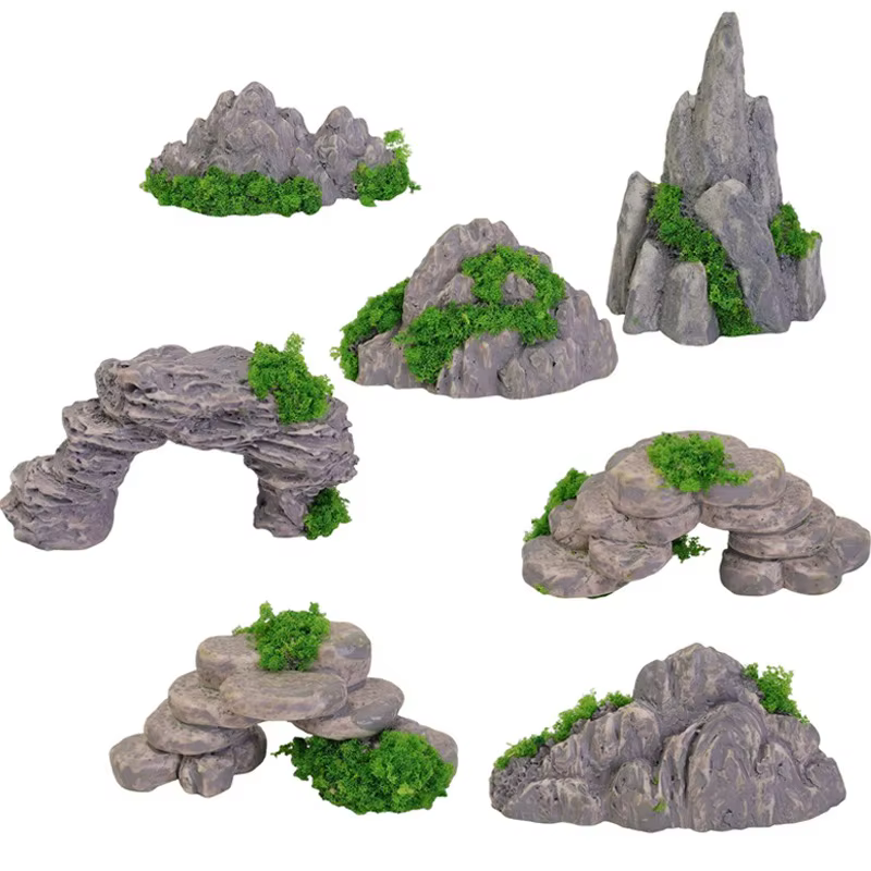 Décorations en résine DIY : Faux montagnes simulées, pierres artificielles pour bonsaïs, micro-paysages, décorations pour aquariums et fournitures de jardinage