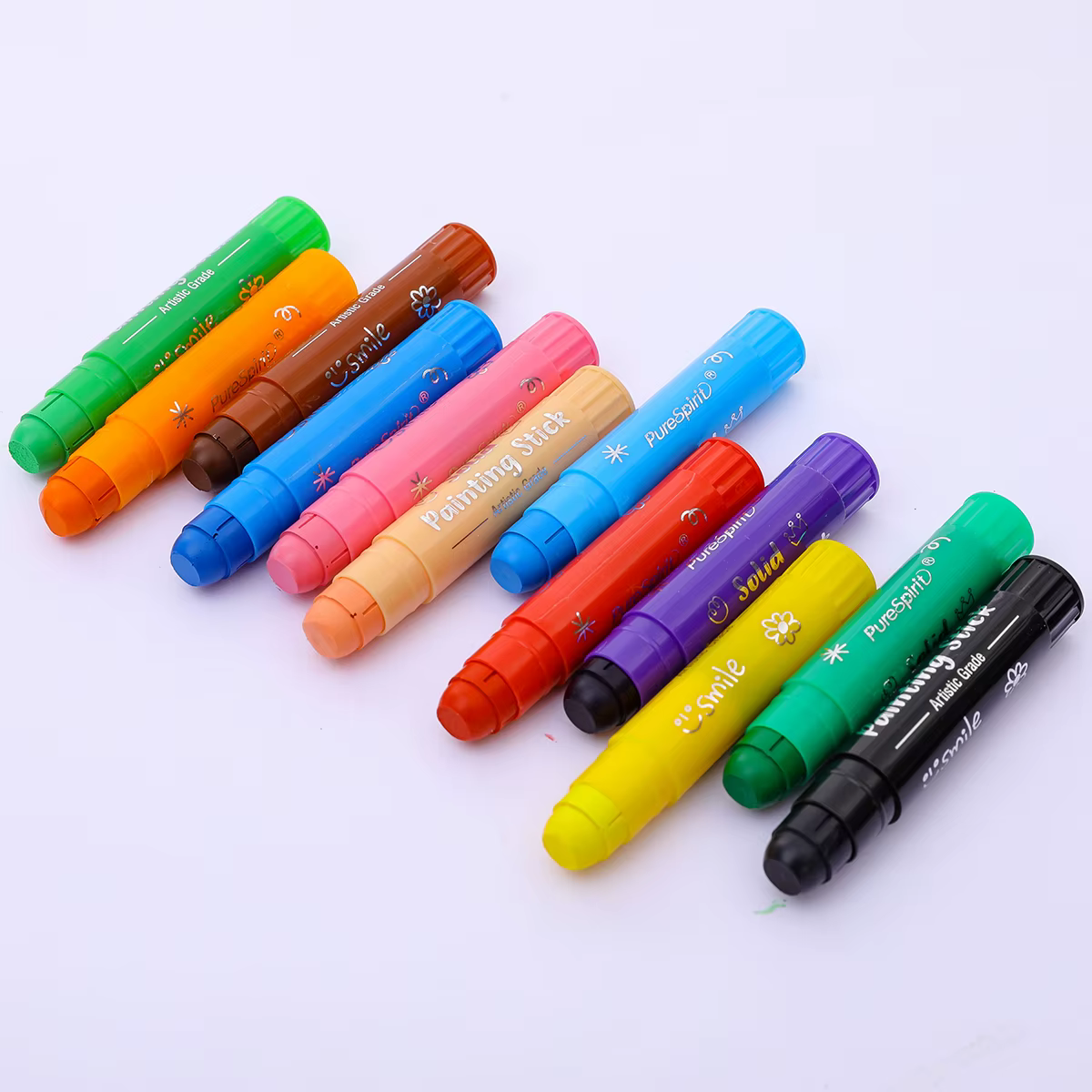 8/12 couleurs artisanat bâtons de peinture couleur solide bâton