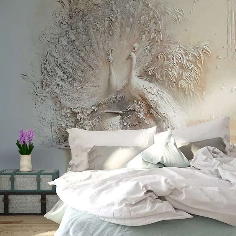 Peintures murales photo paon 3D