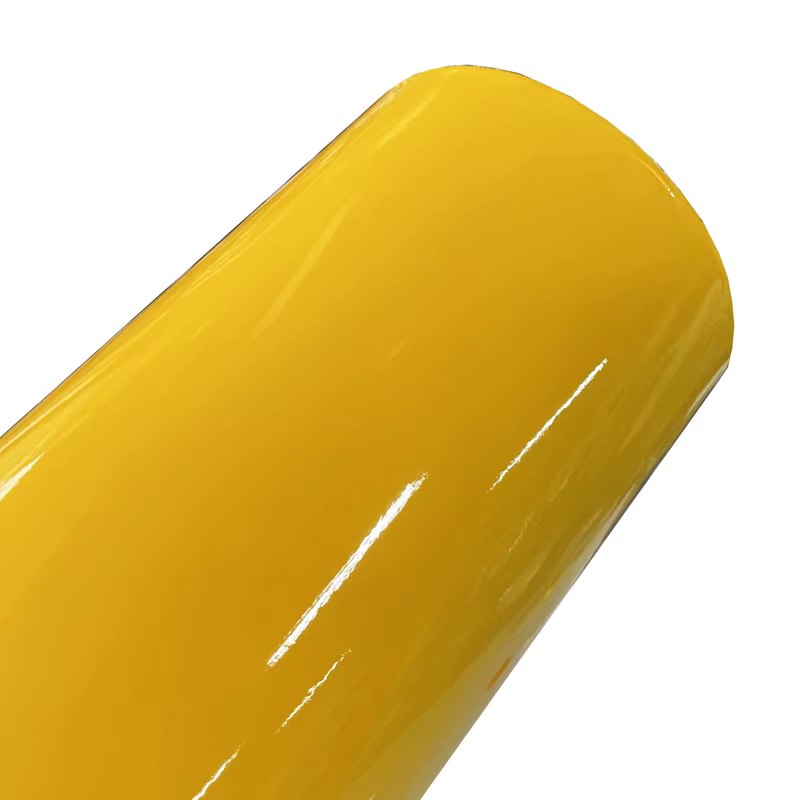 Rouleau d'enveloppe en vinyle jaune brillant de qualité supérieure, emballage de décalcomanie auto-adhésif pour véhicule et voiture