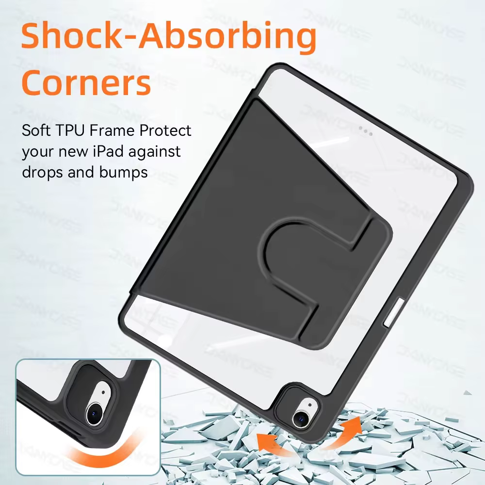 360 ° Housse rotative pour iPad Air 11 M2, étui pour Air 5/4 iPad 10e génération 10,9 pouces Mini 6 7/8/9e 10,2 pouces Pro 11 12,9 13, housse pour tablette