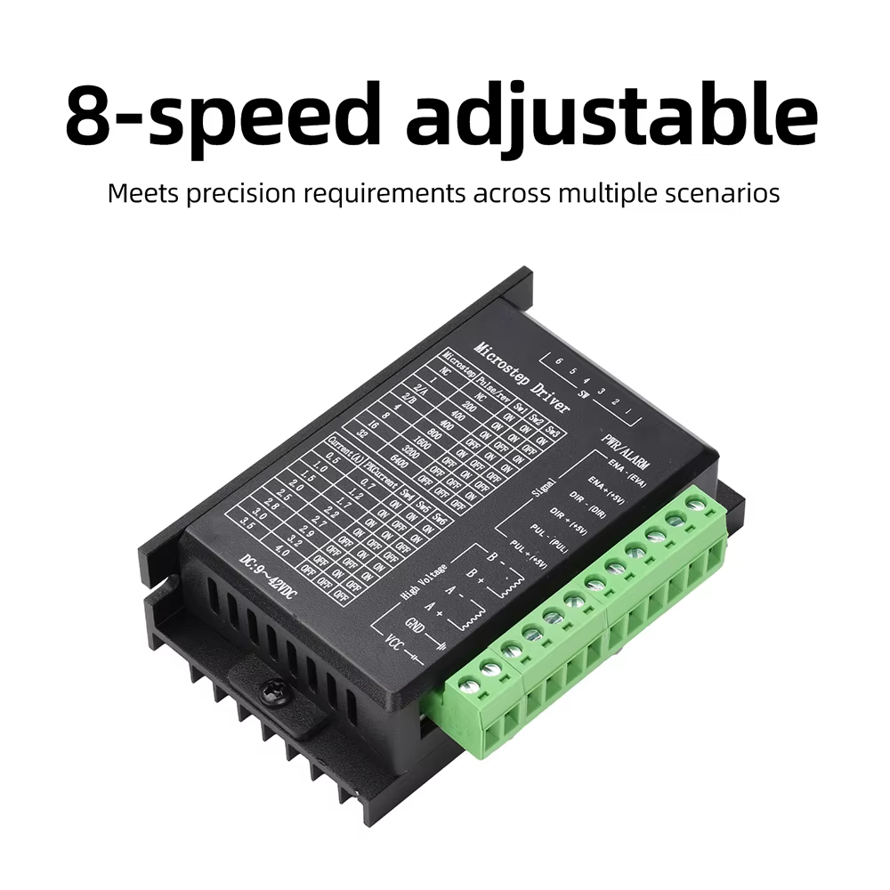 Driver de moteur pas à pas biphasé TB6600 0,5-4A 9-24V avec protection contre l'inversion de polarité, isolation par optocoupleur, protection contre les surintensités et les surchauffes
