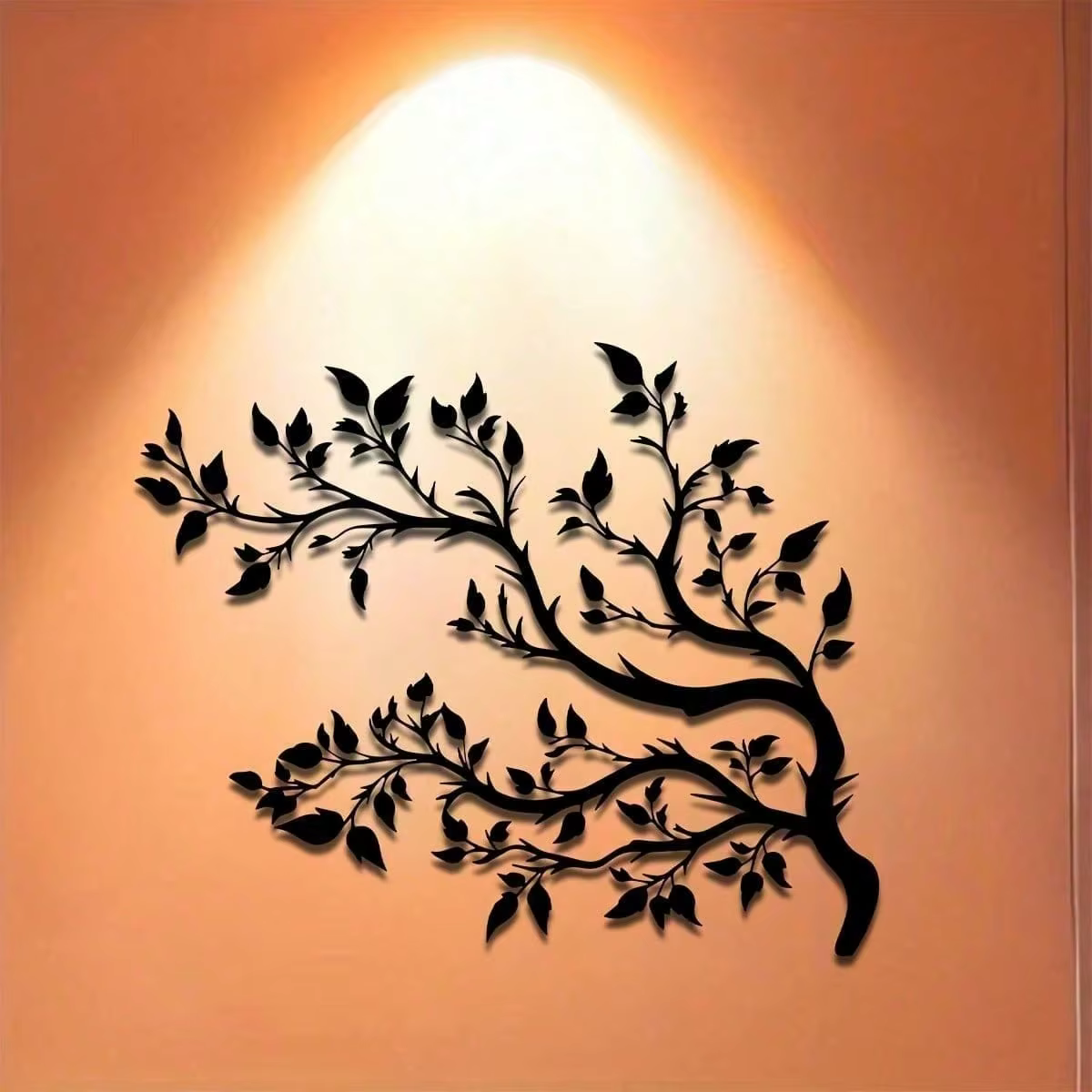 Décoration murale en métal en forme d'arbre