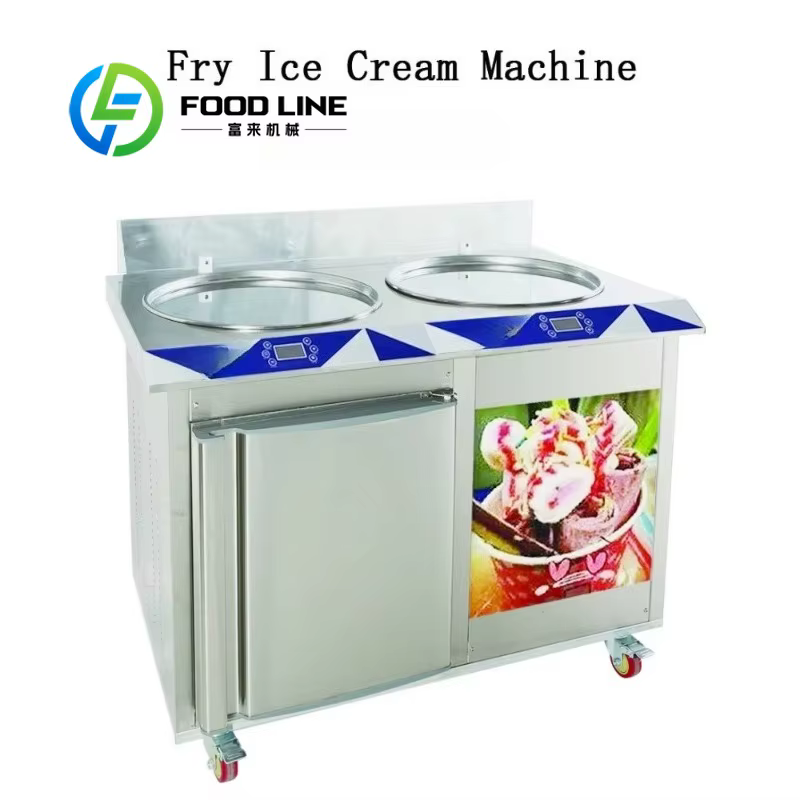 Machine à rouler la crème glacée frite à poêle unique, Machine à rouler la crème glacée