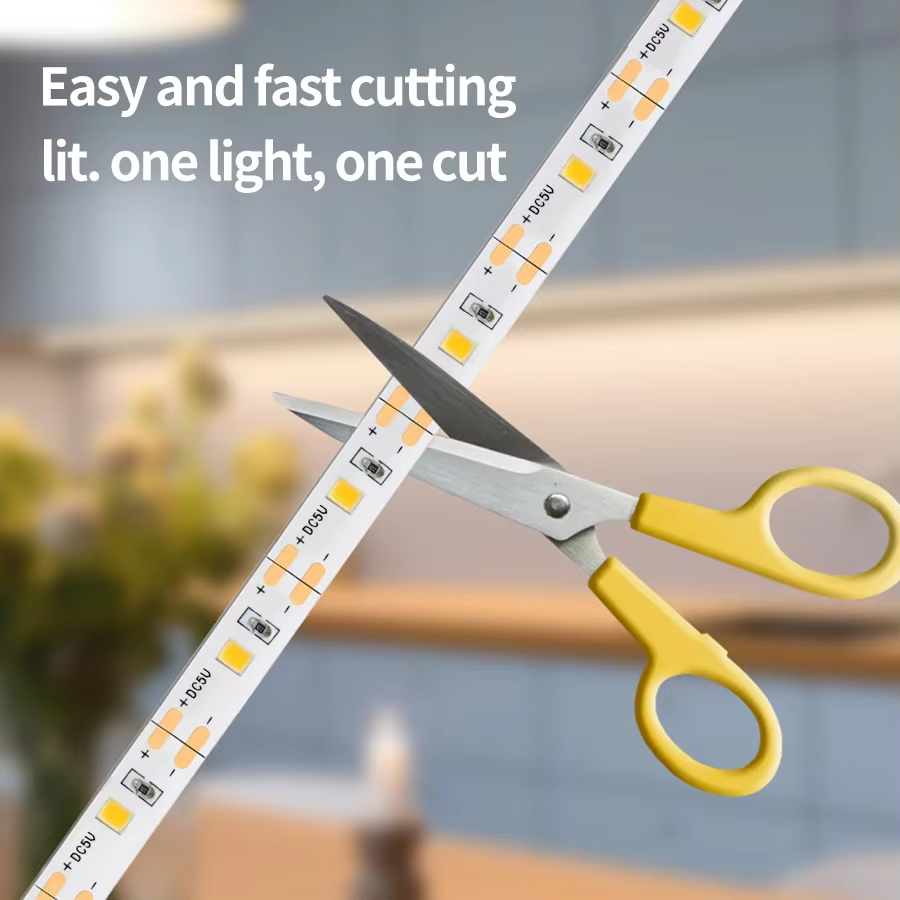 LED sous-meuble lumière 1M-10M 5V USB LED bande avec balayage manuel capteur de mouvement interrupteur cuisine escaliers garde-robe chevet rétro-éclairage