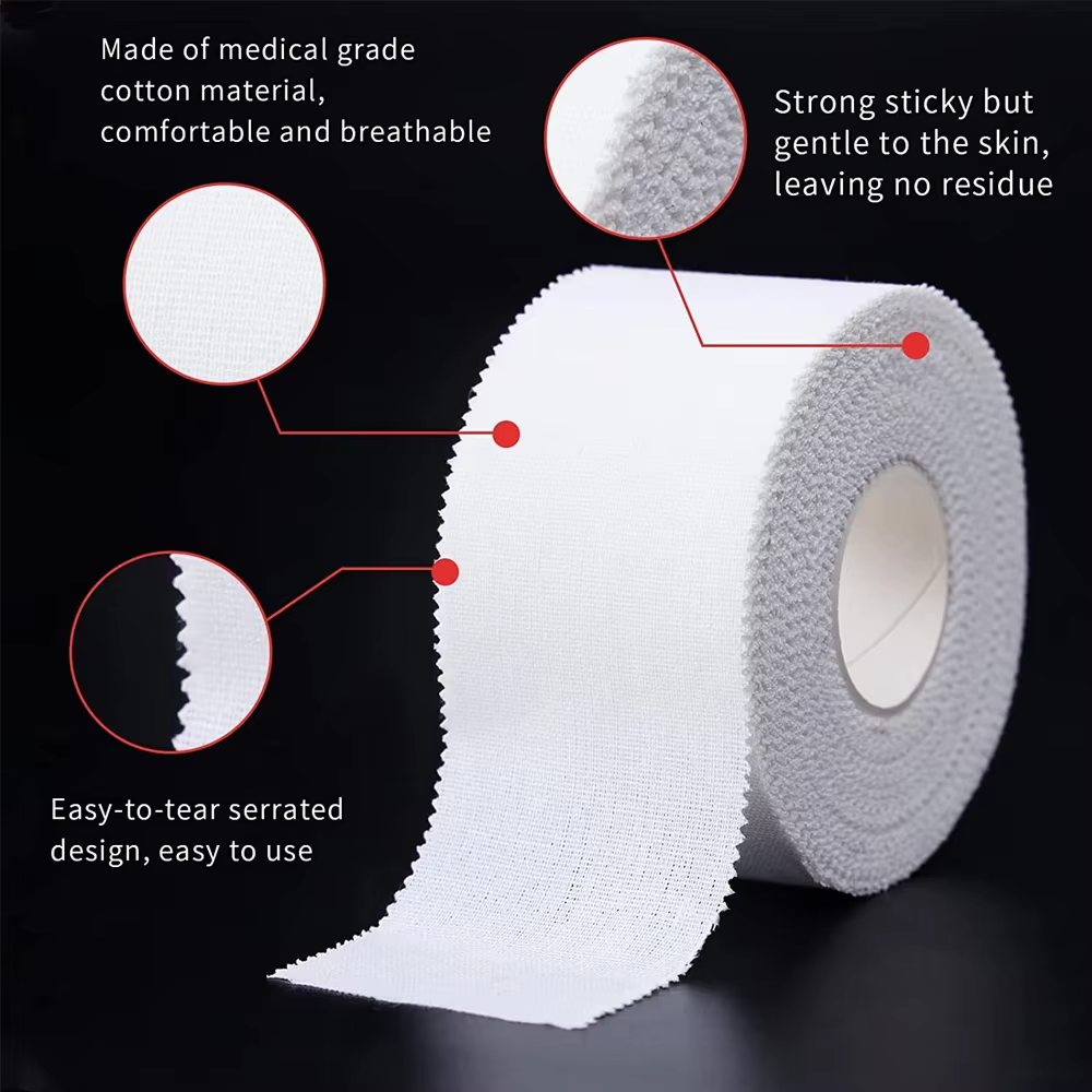 1 rouleau de ruban de sport autocollant blanc, adapté à la boxe, au football et au basket-ball avec fixation élastique des articulations et aux bandages