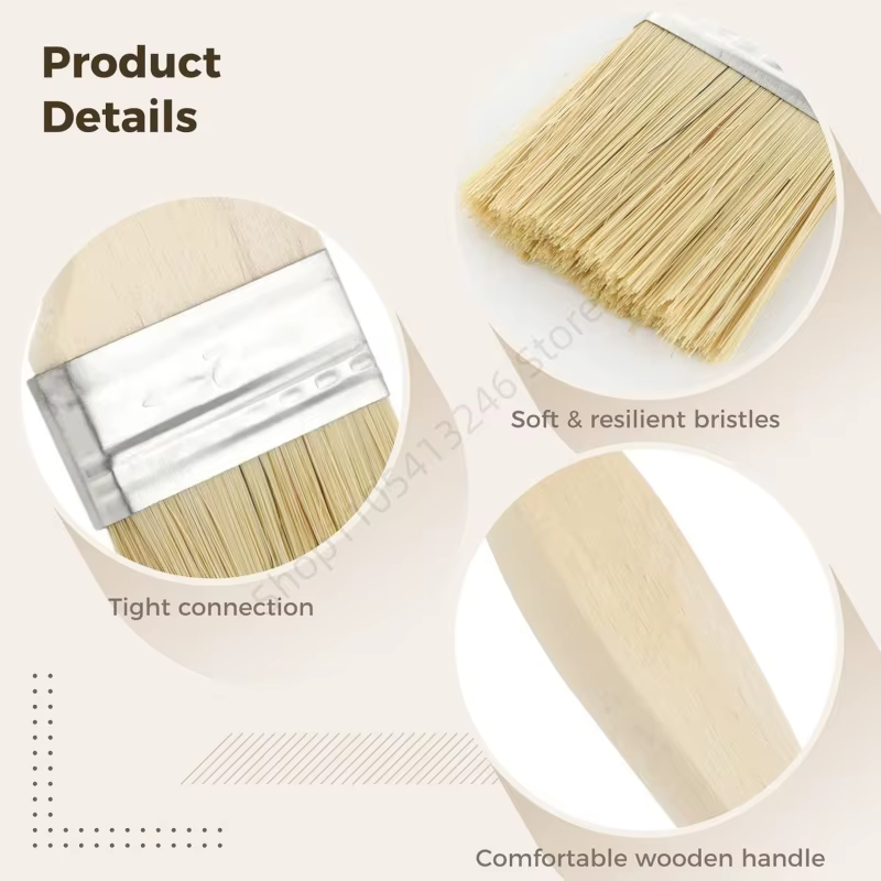 Lot de 5 brosses à manche en bois
