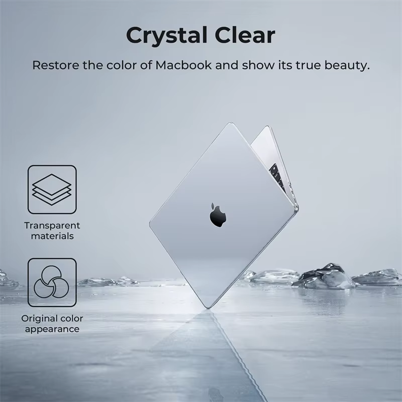 Étui transparent pour ordinateur portable Macbook Air 13.6 M4 15 M3, coque rigide pour Mac Book Neo 2026 Pro 13 M1 M2 14 16, accessoires