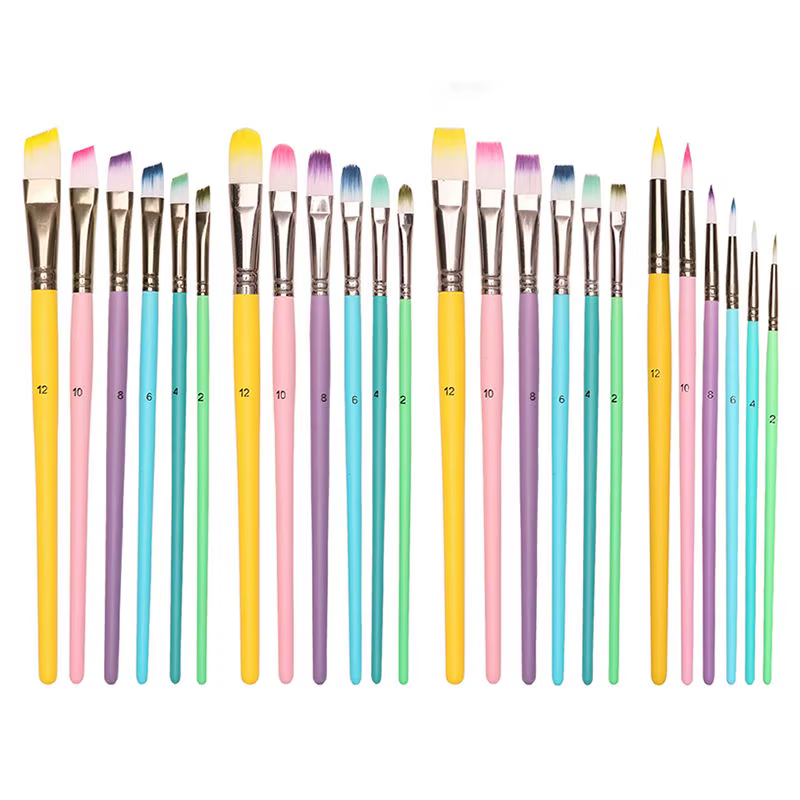 Pinceaux à pointe ronde et pointue en Nylon