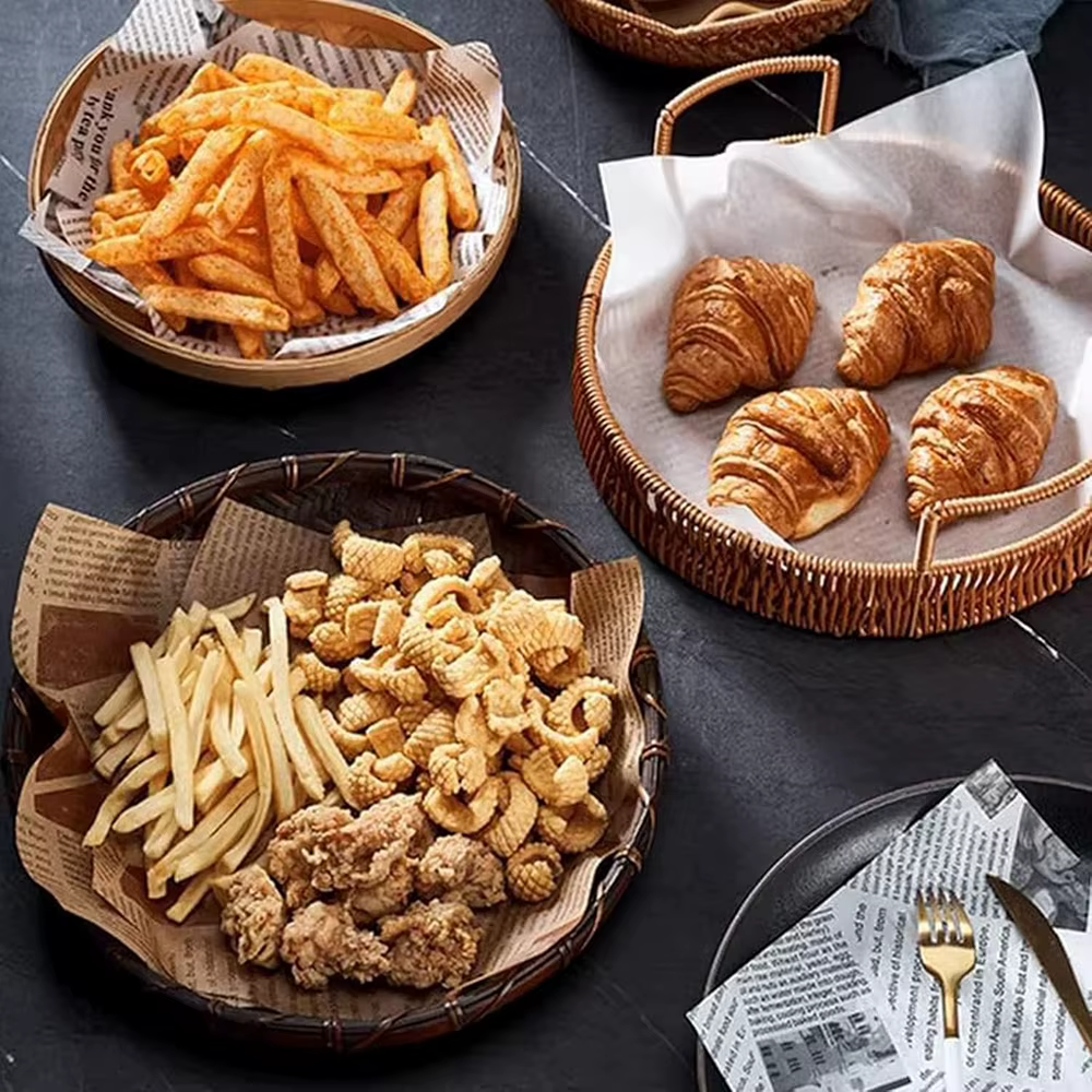 100 pièces Air Fryer Papier Alimentaire 22x22 cm Papier Cuisson Frites Burger Pizza jxSandwich Papier Gras Papier D'emballage