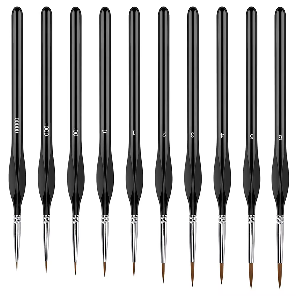Kit de 10 pinceaux de précision pour peinture miniature