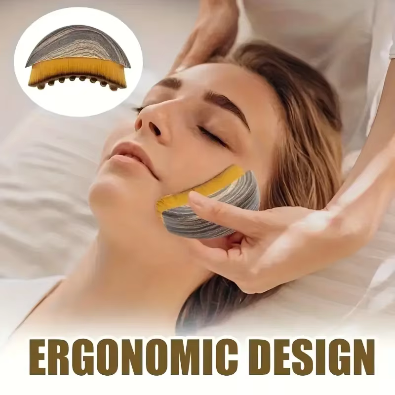 Brosse de drainage lymphatique pour le visage et le corps, outil de massage ergonomique, s'adapte aux contours de la peau, détoxification et relaxation, 1 pièce