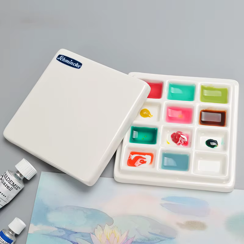 Palette de Peinture Multifonctionnelle en Céramique avec Couvercle