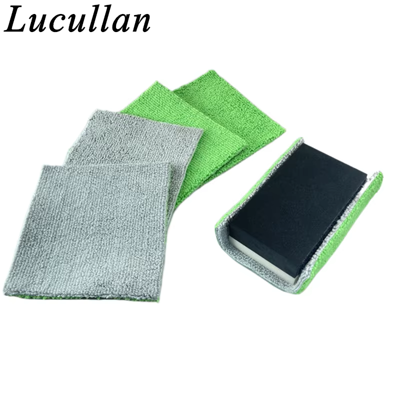 Lucullan Applicateurs de revêtement céramique portables Tissu épais + bloc de mousse avec crochet et boucle double face