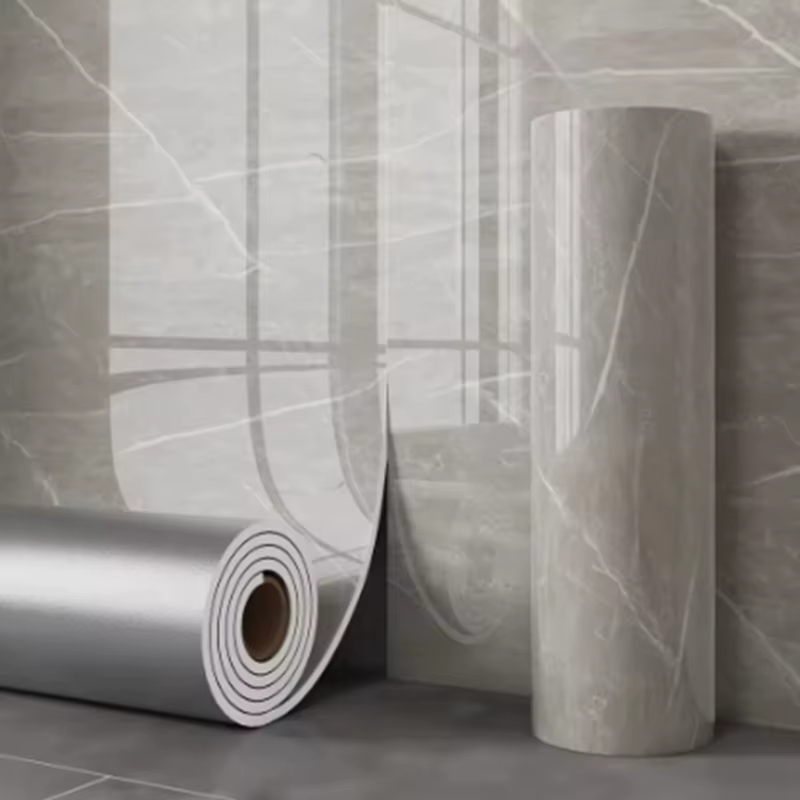 1 rouleau de papier peint auto-adhésif en marbre et mousse épaisse pour chambre à coucher