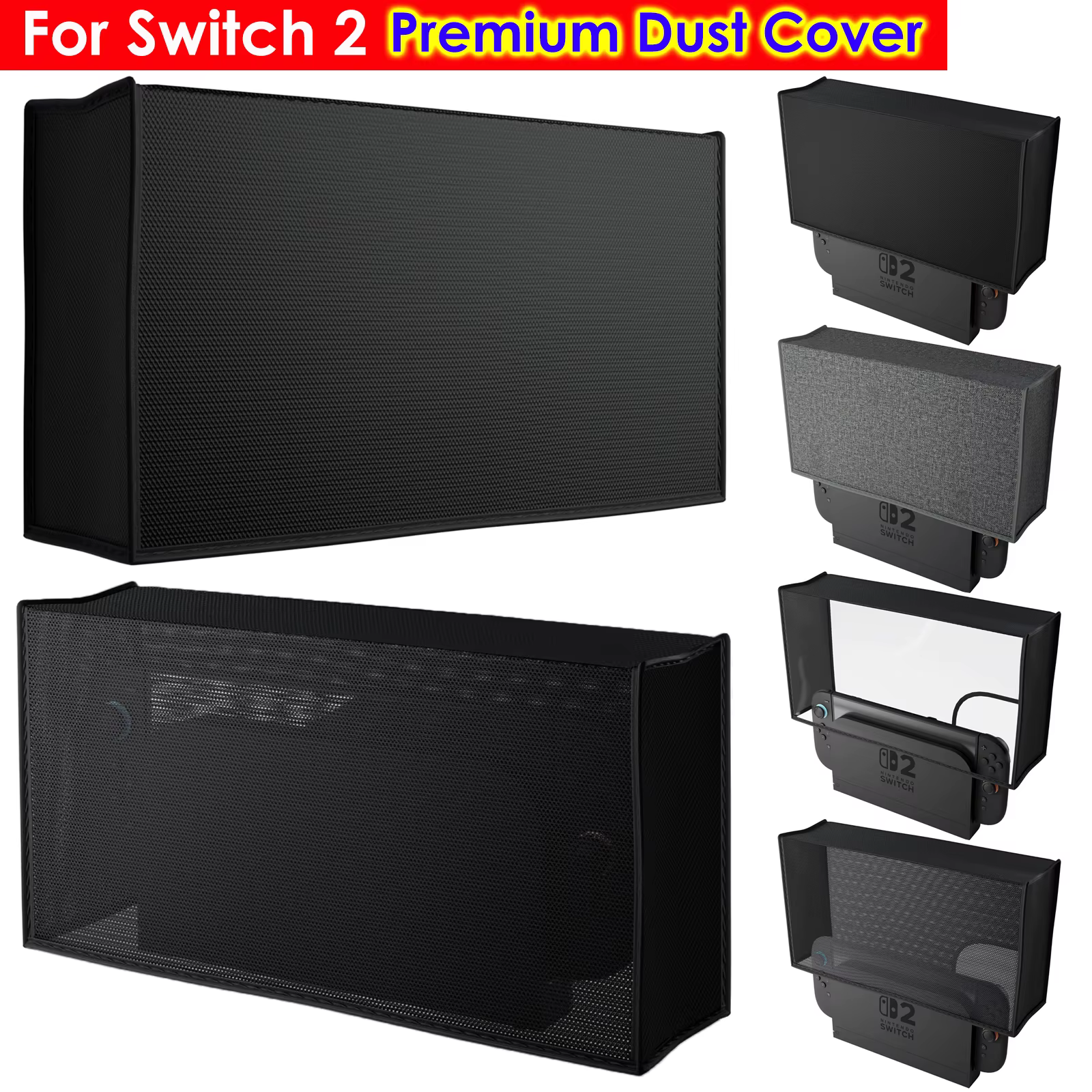 Housse anti-poussière pour Switch 2, housse de protection anti-rayures pour station d'accueil et console, bouclier complet du corps et empêche la poussière, les rayures et les déversements