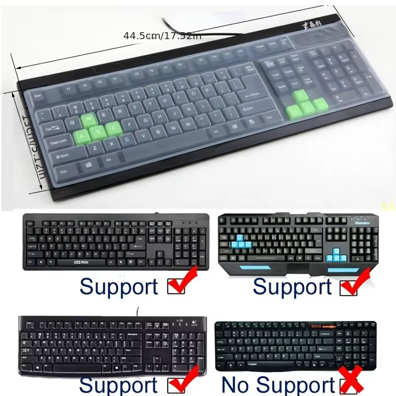 Film de protection universel en Silicone pour clavier, couverture transparente pour ordinateur de bureau, Gel de silice, bosse Concave pour clavier