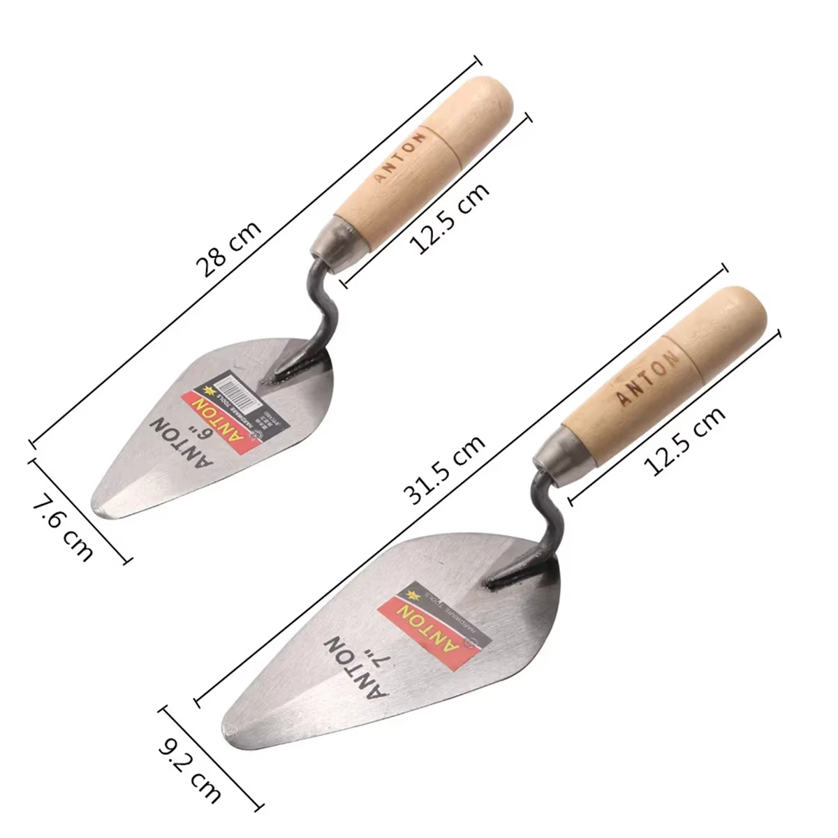 Truelle de plâtrage en acier au carbone 6 pouces 7 pouces