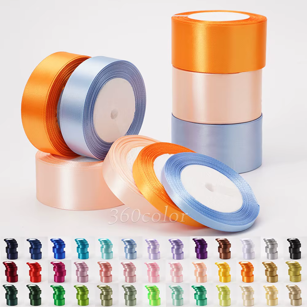 Ruban en Satin 22.8 mètres 6mm 10mm 15mm 25mm 38mm 50mm