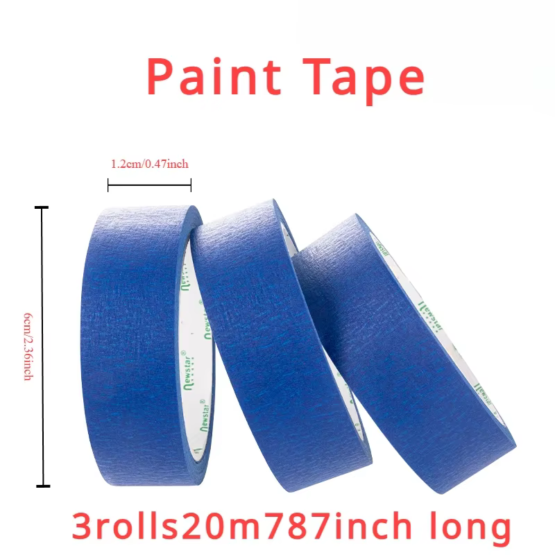 3 rouleaux/ensemble ruban de peinture multi-surfaces masquage facile à enlever