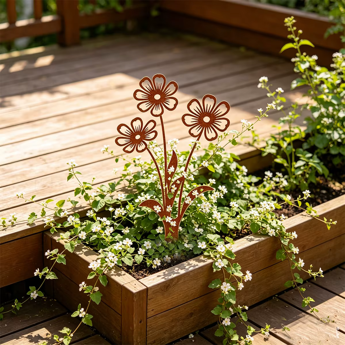 1 piquet décoratif de jardin en fer forgé