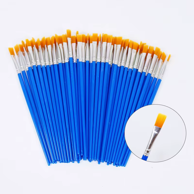 Pinceaux Plats pour Peinture, Petit Volume, Accessoires Essentiels, 50 Pièces